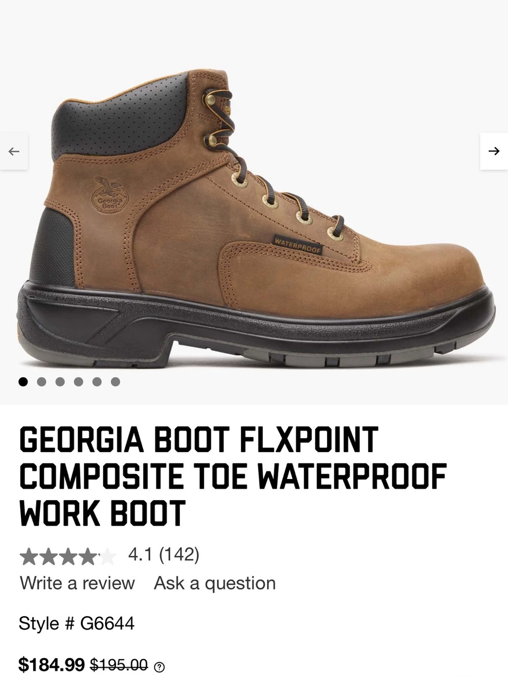 Georgia Boot Brown Waterproof Work Boot